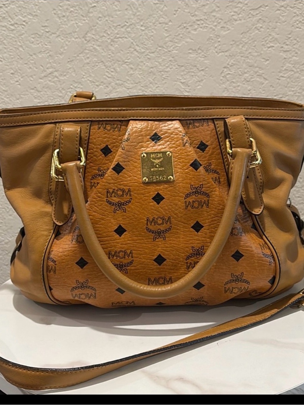 MCM Cognac 2way Leather Crossbody/Handbag